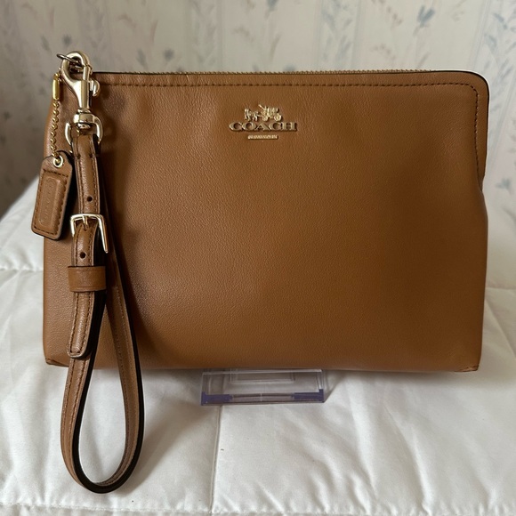 Coach Brown Leather Wristlet